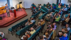 People gathered in church