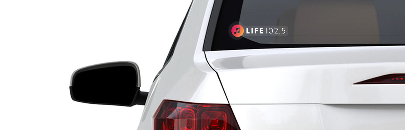Life 102.5 window sticker