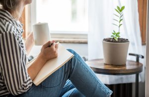 A young woman taking a break from technology